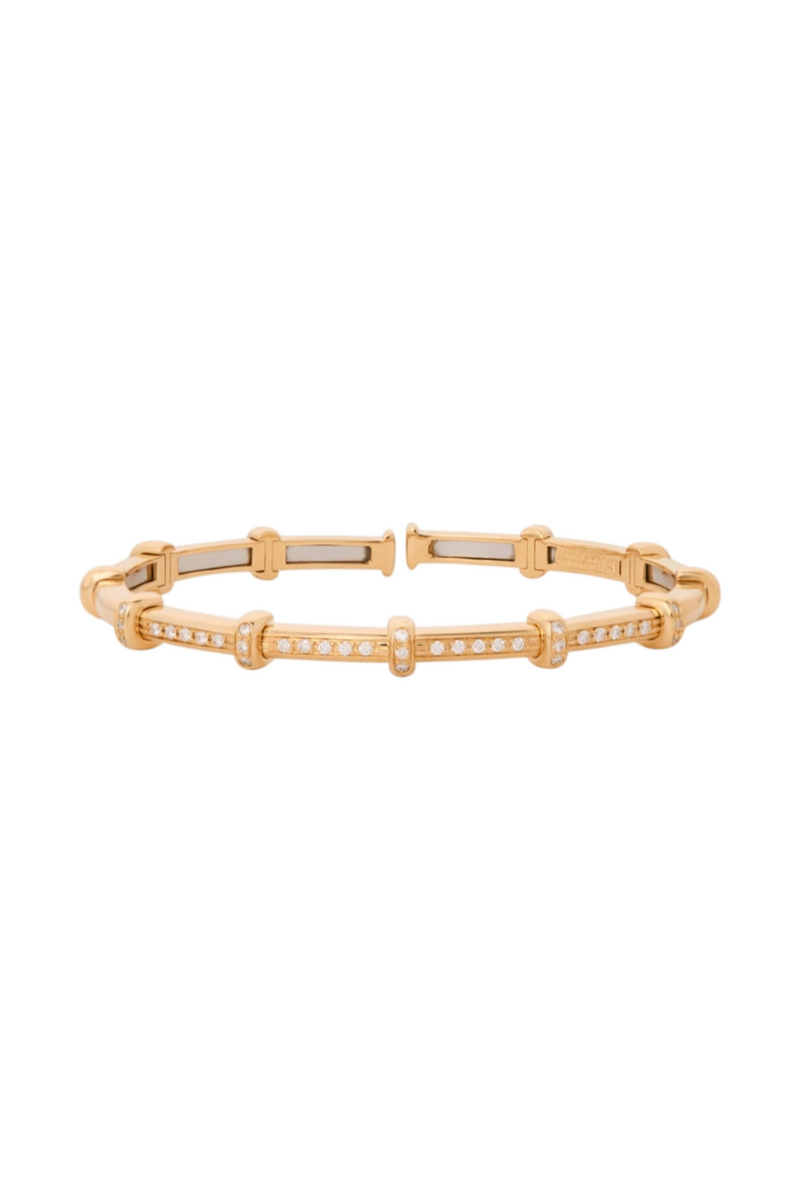18K Yellow Gold Diamond Spring Bracelet