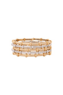 18K Yellow Gold Diamond Spring Bracelet