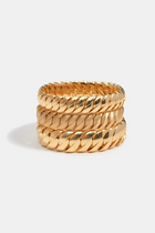 18K Yellow Gold Narrow Stretch Wave Bracelet