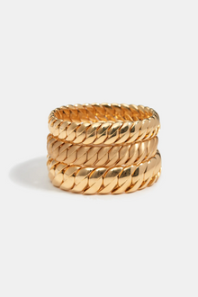 18K Yellow Gold Narrow Stretch Wave Bracelet