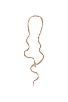 18K Yellow Gold Snake Lariat Wrap Around Necklace with Pavè Diamond Head and Tail
