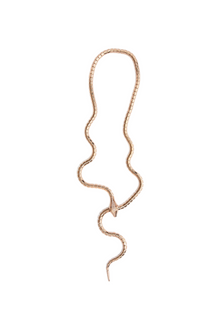 18K Yellow Gold Snake Lariat Wrap Around Necklace with Pavè Diamond Head and Tail