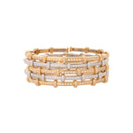 Front view of 18K WG diamond spring bracelet on white background, with no model shown.
