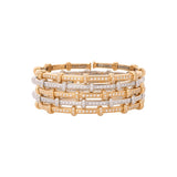 Front view of 18K WG diamond spring bracelet on white background, with no model shown.