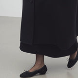 The Row Awar Heeled Ballerina in Black Suede