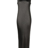 Issey Miyake Glossed Metal Pleats Dress