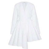 Alaia White Cotton Poplin Short Dress