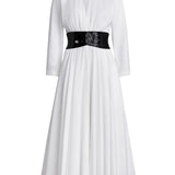 Alaia Blanc Long Sleeve Belt Dress