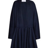 Alaia Minuit Cashmere Peplum Coat