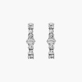 Ileana Makri 18K White Gold Diamond Rivulet Oval Hoops