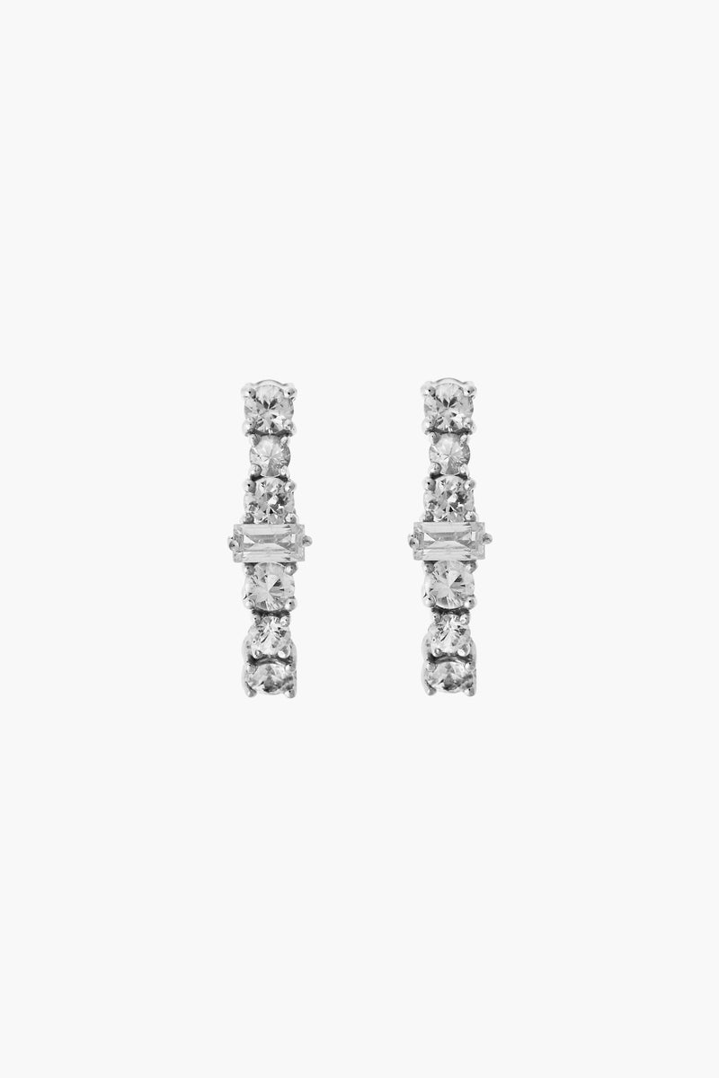 18K White Gold Diamond Rivulet Oval Hoops