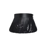 Alaia Noir Fringed Leather Belt