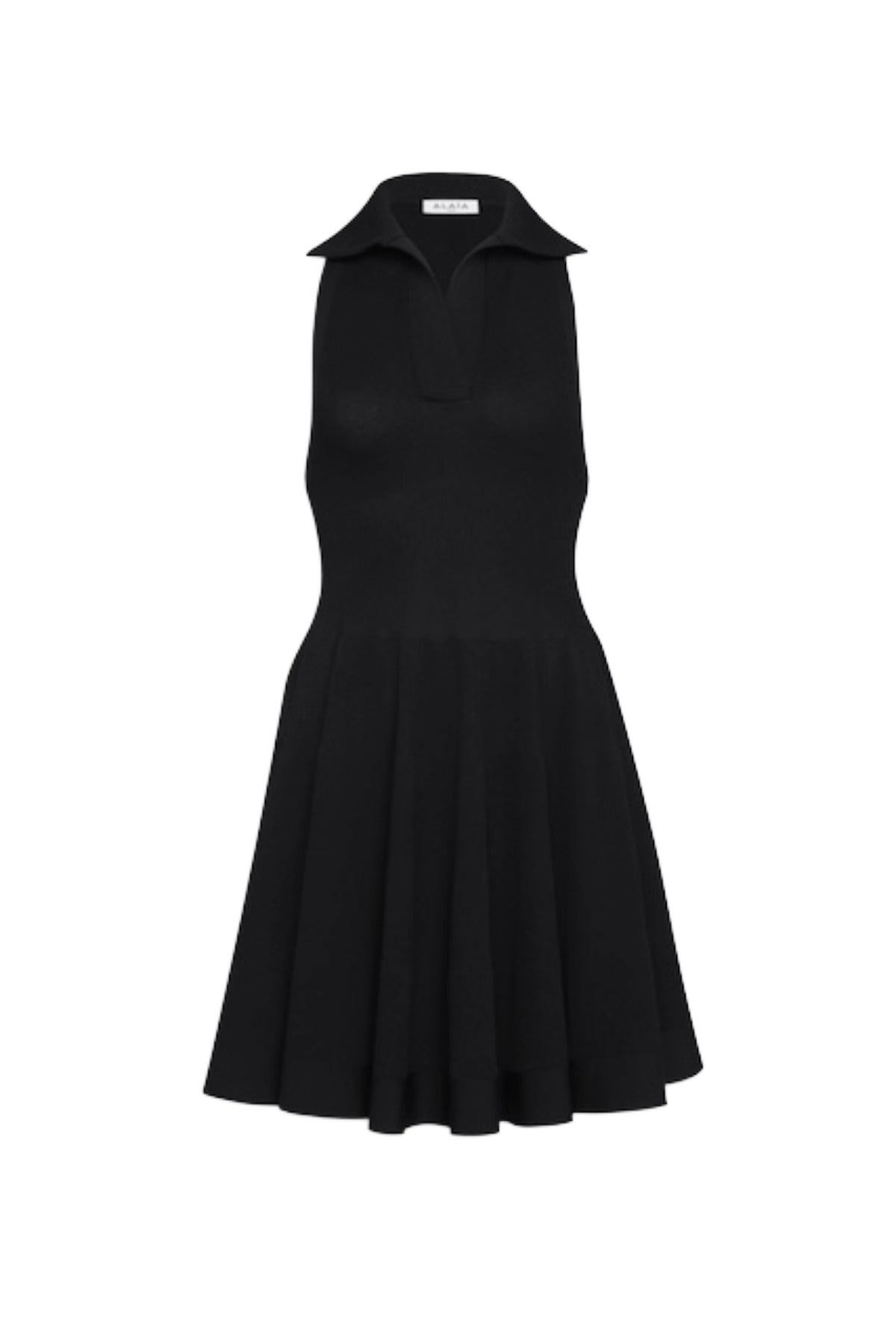 Alaia Noir Polo Skater Dress in Pique