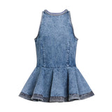 Alaia Peplum Denim Top