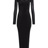 Alaia Noir Layered Jersey Dress in Soft Jersey
