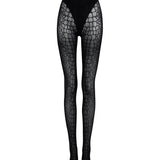 Alaia Noir Crocodile Tights
