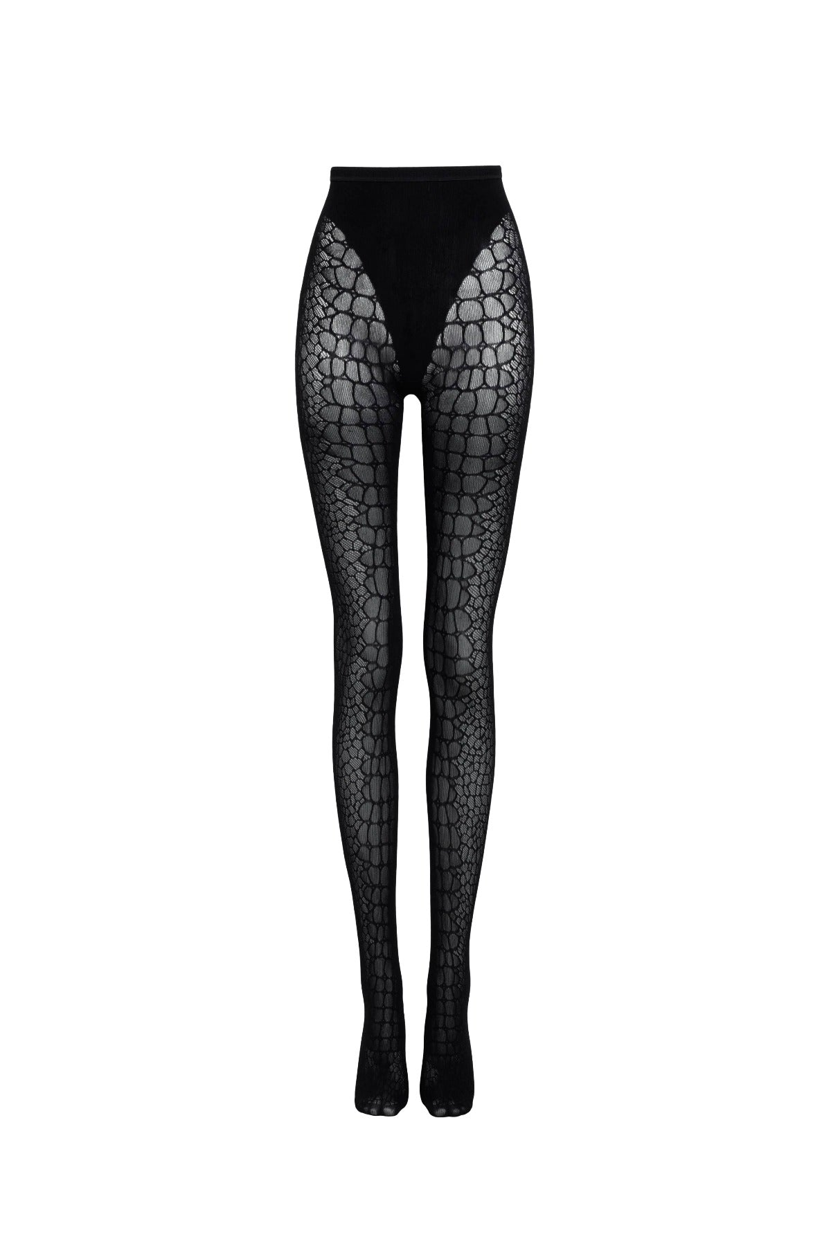 Alaia Noir Crocodile Tights