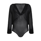 Alaia Fine Knit Hooded Bodysuit