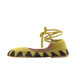 Kashura Crochet Ballerina Flat in Mustard Yellow