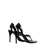 Alaia Black Infradito Sandals in Leather