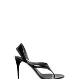 Alaia Black Infradito Sandals in Leather