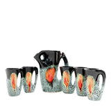 Vallauris Blue, Black and Orange Fruit Juice Service Set