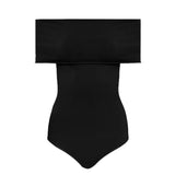 Alaia Noir Off-the-Shoulder Bodysuit