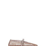 Alaia Nude Ballet Flats in Fishnet