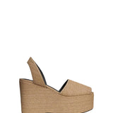 Alaia Wedge Slingback Sandal in Paper Straw