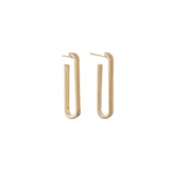Sidney Garber 18K Yellow Gold Wide Paperclip Hoop Earrings