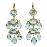 Marie-Hélène De Taillac 22K Yellow Gold Green Quartz Dauphine Earrings