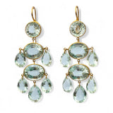 Marie-Hélène De Taillac 22K Yellow Gold Green Quartz Dauphine Earrings