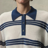Stripe Mohair LS Polo