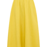 Penelope Midi Skirt in Goldenrod Aloe Linen