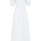 Arabella Shirtdress in White Aloe Linen