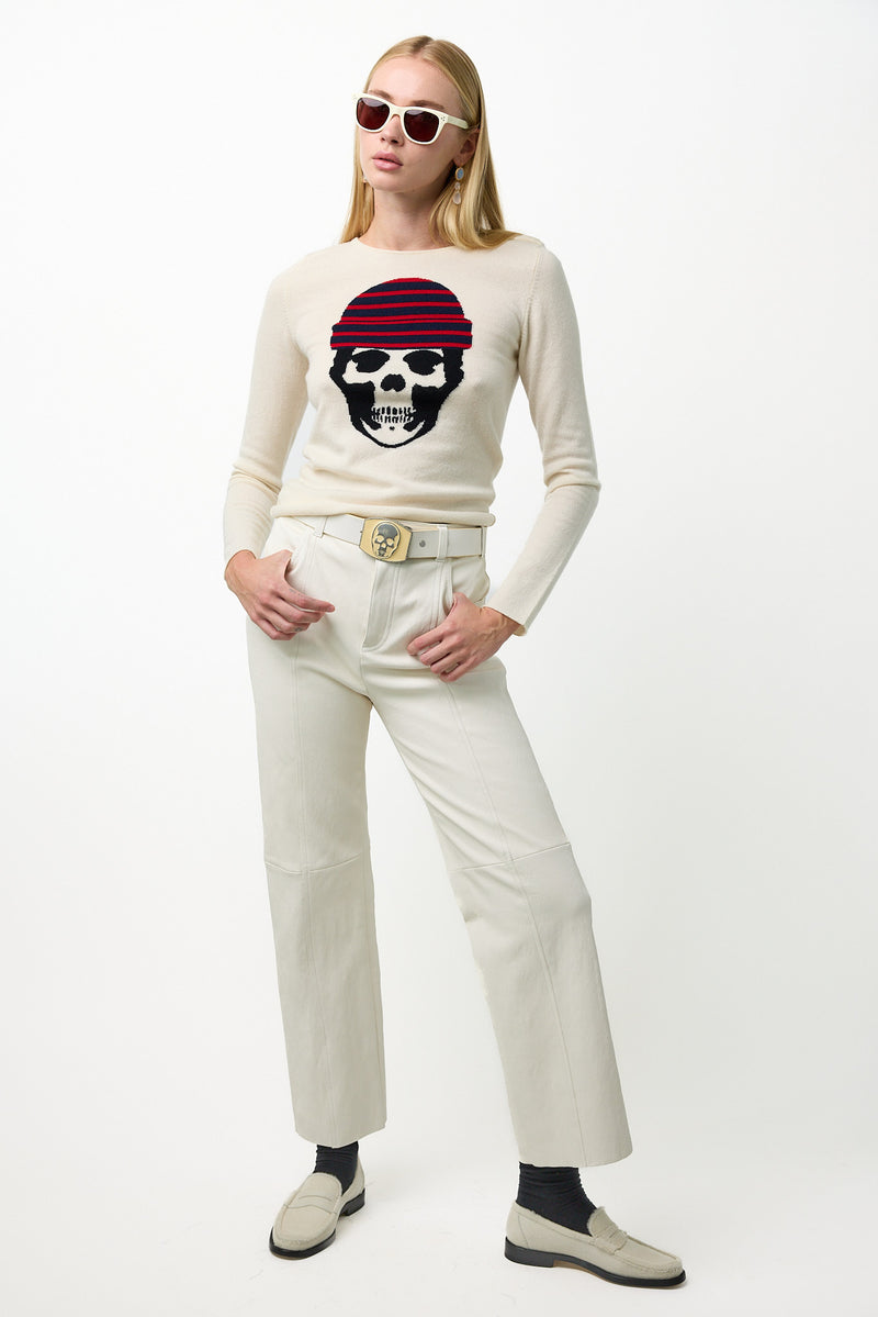 Intarsia Sailor Skull Pullover