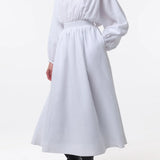 Gabriela Hearst Ahmose Maxi Dress in White Aloe Linen