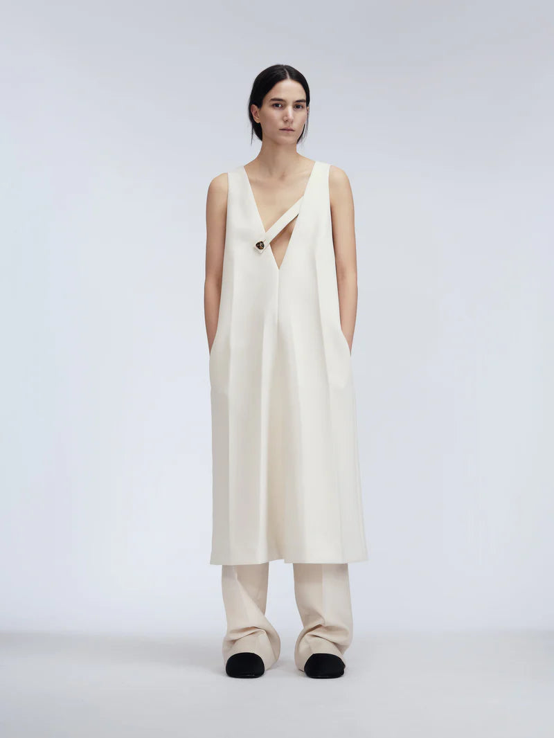 Layering dress in technical cady