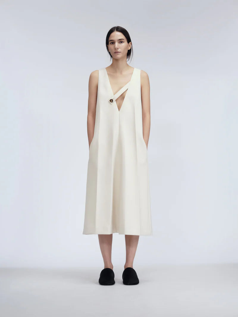 Layering dress in technical cady