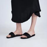 Garnier padded slides in satin fabric