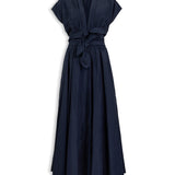 Belted Linen Blend Dress