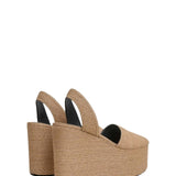 Alaia Wedge Slingback Sandal in Paper Straw