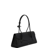 Alaia Noir Le Teckel Flap Tote in Shiny Grained Calfskin