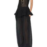 Alaia Black Knit Peplum Pants