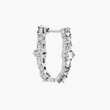 Ileana Makri 18K White Gold Diamond Rivulet Oval Hoops