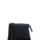 The Row Nu Twin Suede Bag in Dark Navy