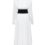 Alaia Blanc Belted Shirt Dress in Cotton Poplin
