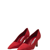Manolo Blahnik Moiralo Suede Square Cut Pump
