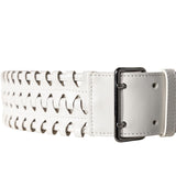Alaia White Woven Calf Leather Belt