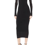 Alaia Noir Layered Jersey Dress in Soft Jersey